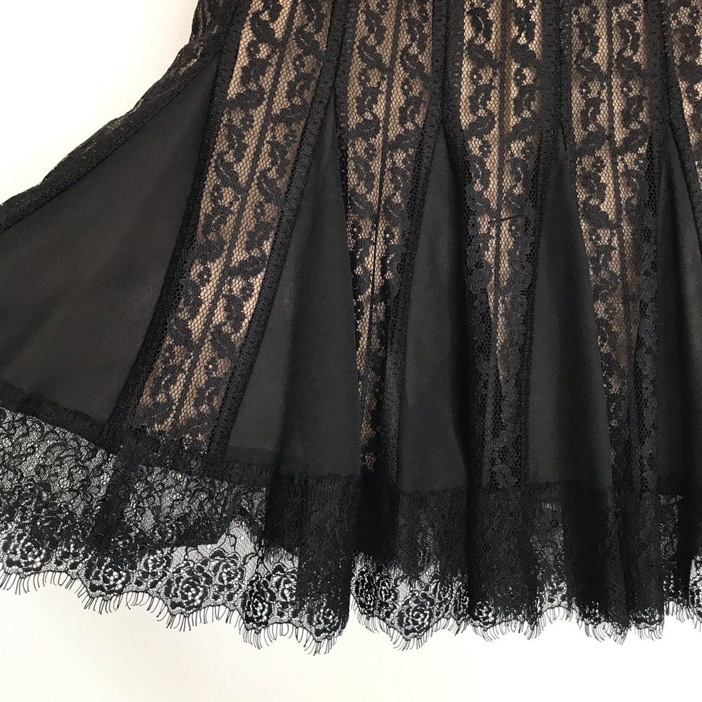LOFT Black Lace A-Line Midi Skirt - Picture 2 of 7
